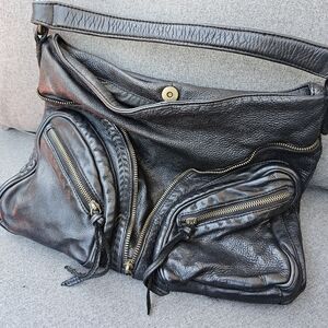 Genuine Leather CZ Falconer Hobo Bag
